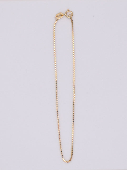 14k Gold Box Chain Bracelet