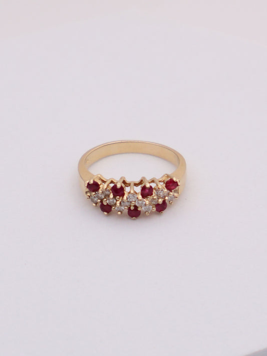 14k Gold Ruby & Diamond Ring