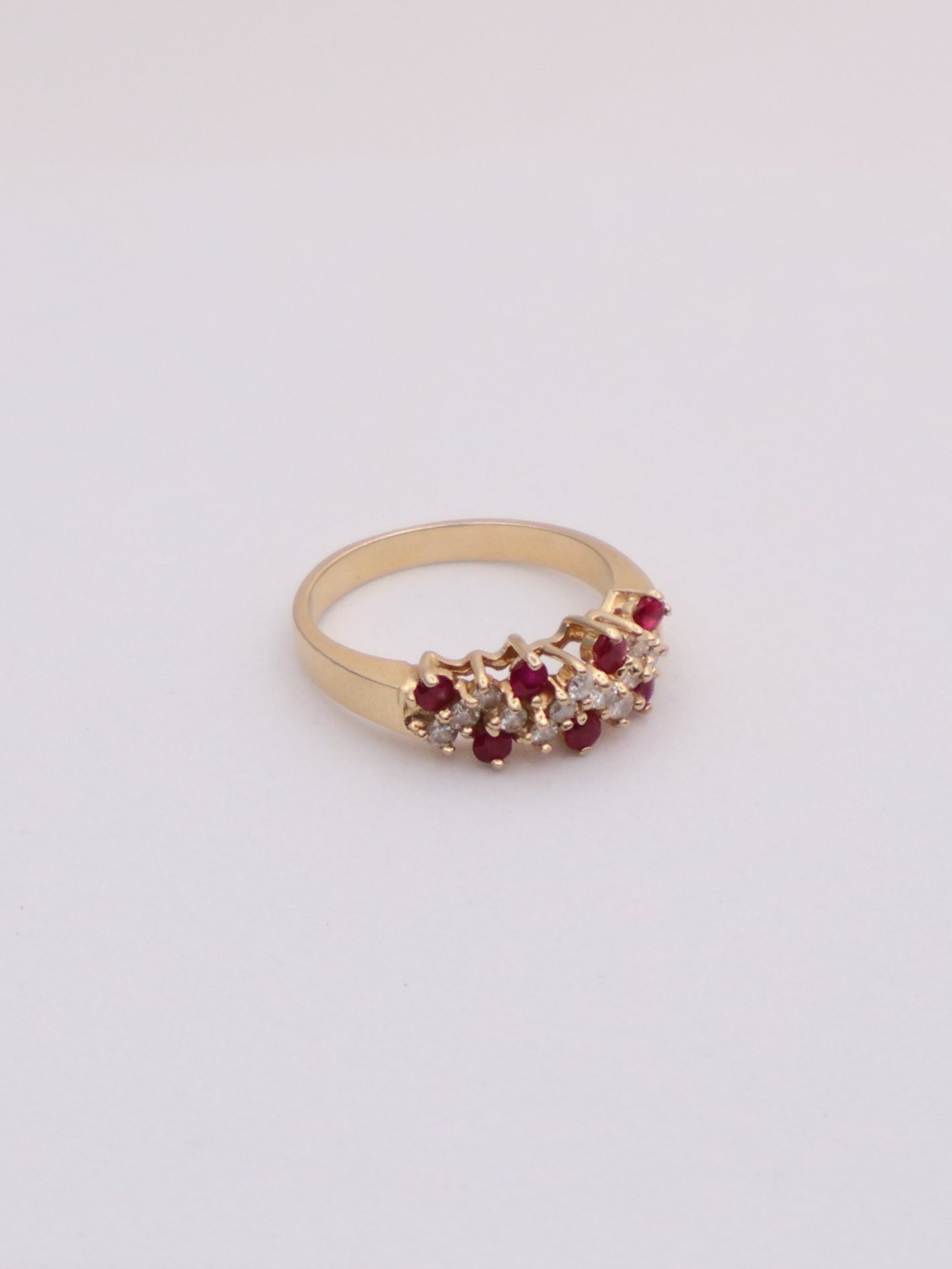 14k Gold Ruby & Diamond Ring
