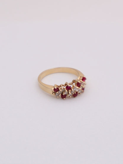 14k Gold Ruby & Diamond Ring