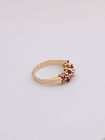 14k Gold Ruby & Diamond Ring