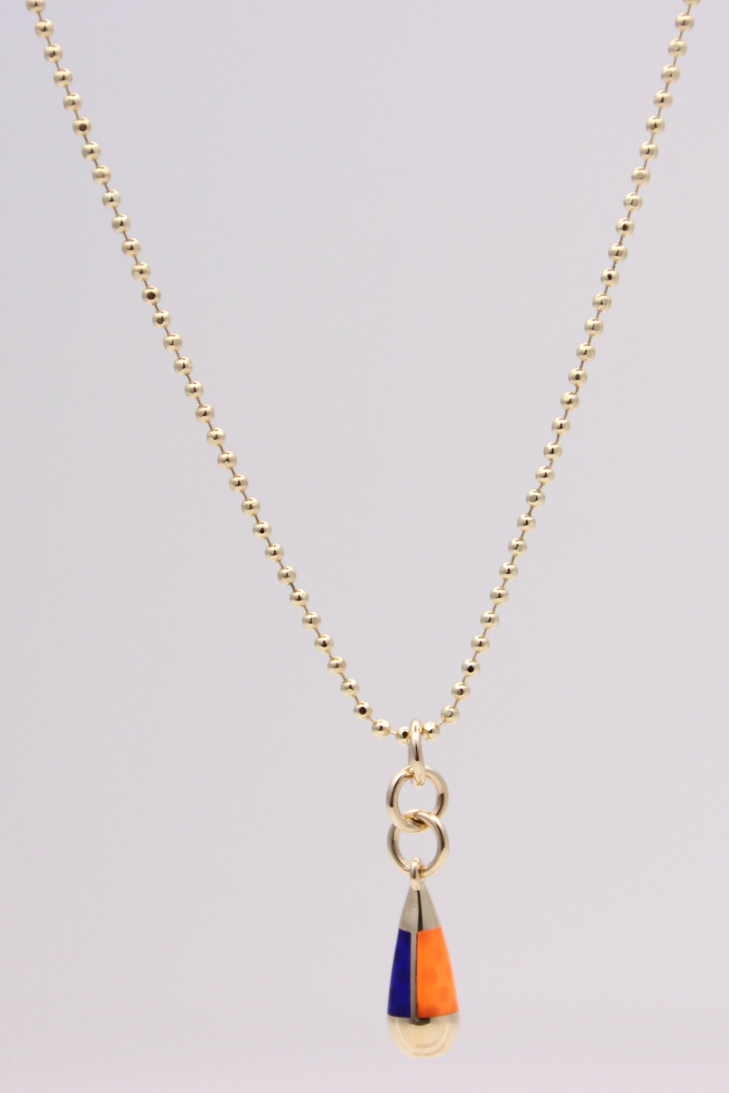 Bead Chain Necklace with Drop Pendant