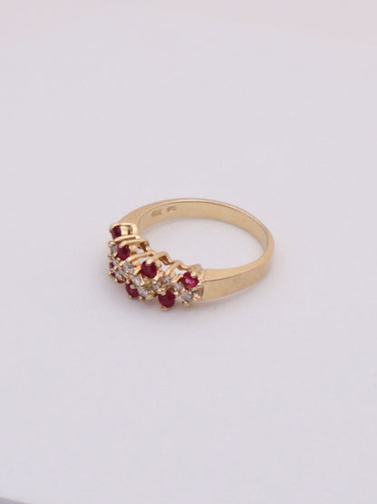 14k Gold Ruby & Diamond Ring