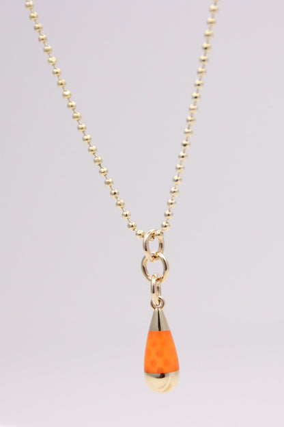Bead Chain Necklace with Drop Pendant