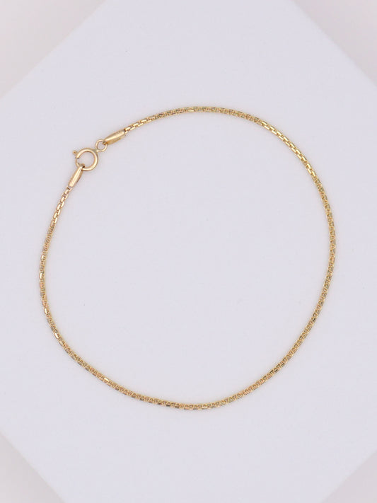 14k Gold Square Rolo Bracelet 7in
