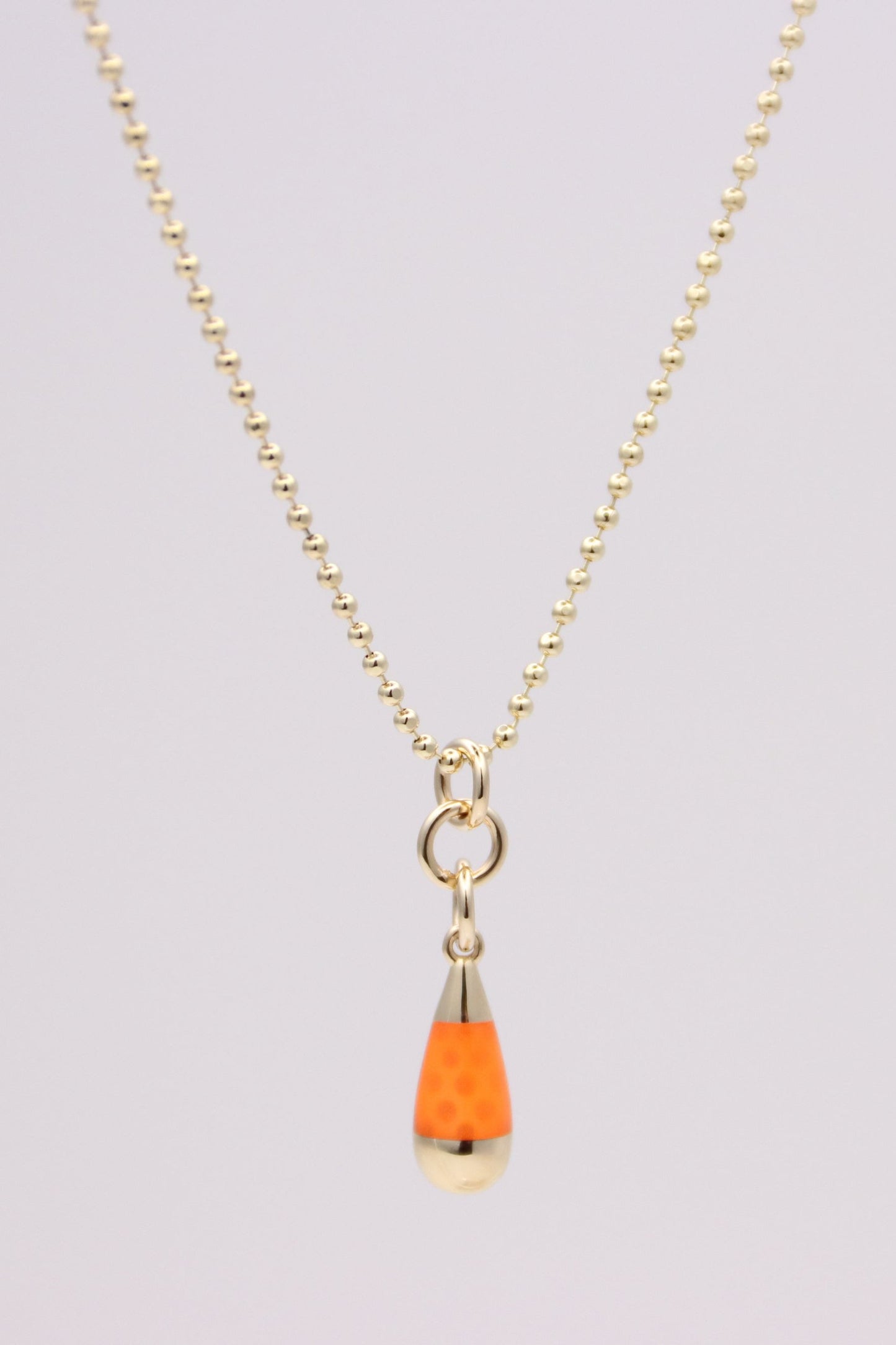 Bead Chain Necklace with Drop Pendant
