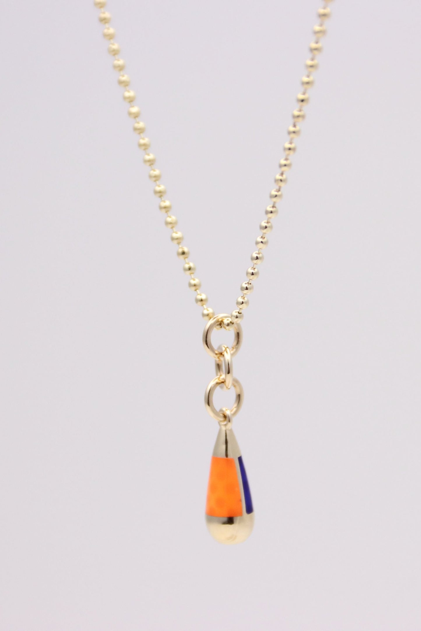 Bead Chain Necklace with Drop Pendant