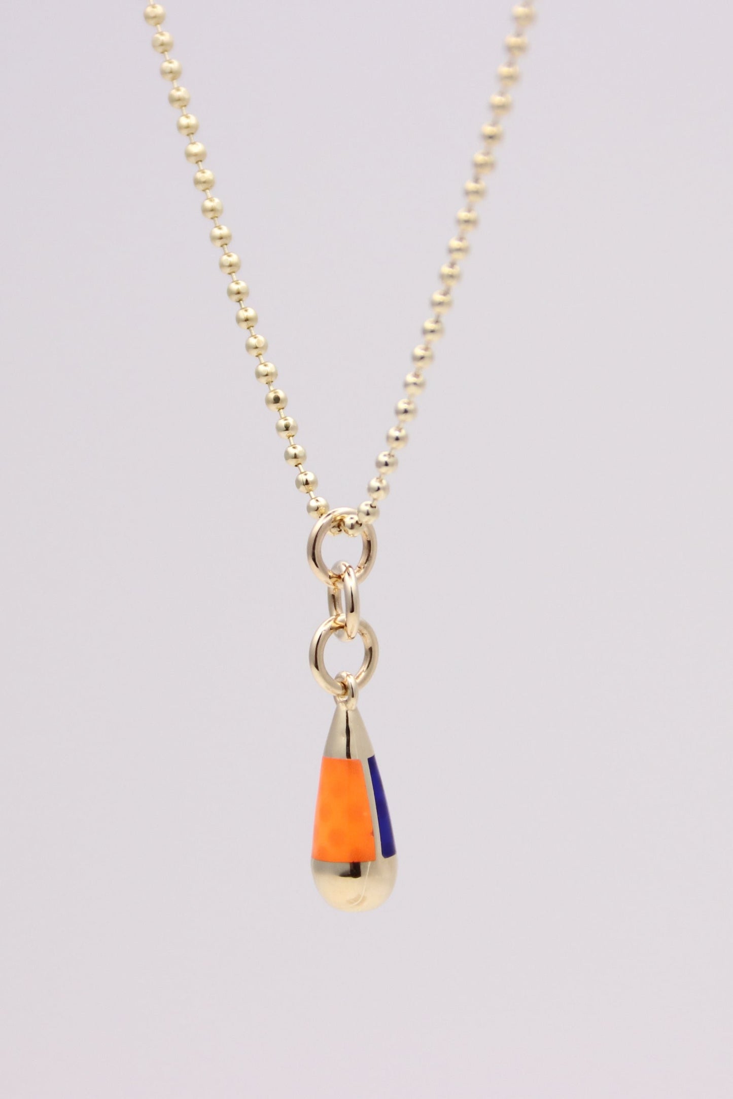 Bead Chain Necklace with Drop Pendant