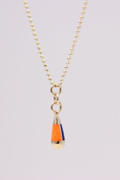 Bead Chain Necklace with Drop Pendant