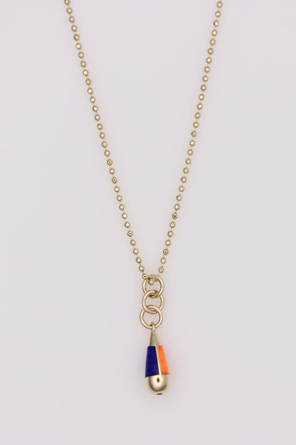 Bead Chain Necklace with Drop Pendant