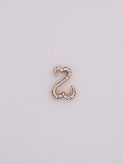 14k Gold Moissanite Open Heart Pendant