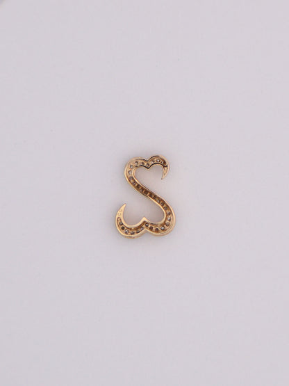 14k Gold Moissanite Open Heart Pendant