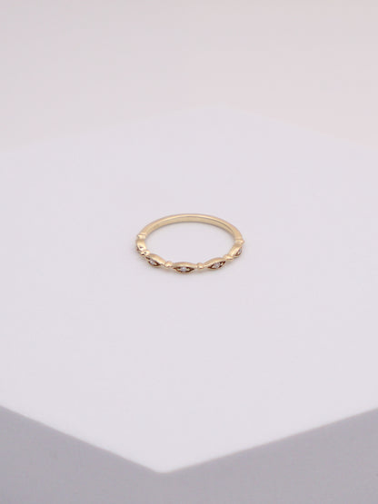 10k Gold Moissanite Accent Band