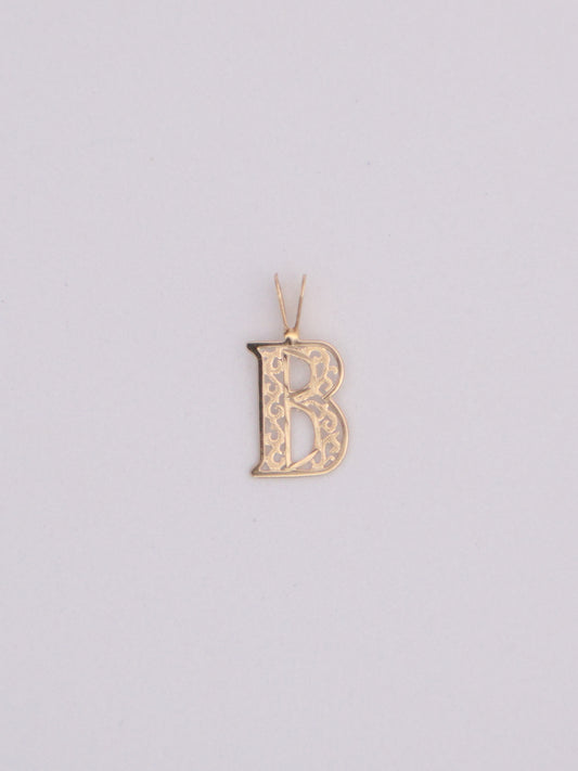 14k Gold Letter "B" Pendant