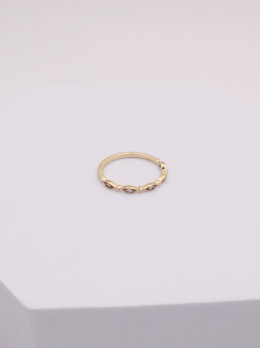 10k Gold Moissanite Accent Band