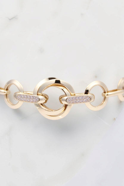 14k Gold Round and Oval Links Bracelet