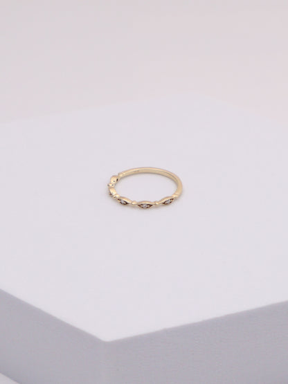 10k Gold Moissanite Accent Band