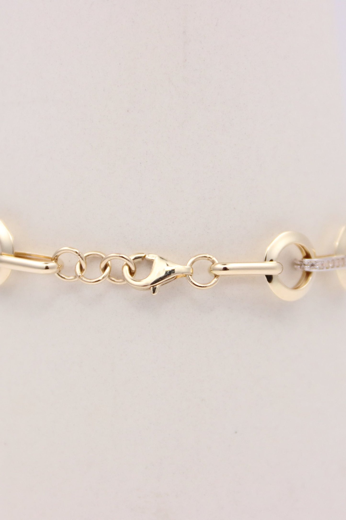 14k Gold Round and Oval Links Bracelet