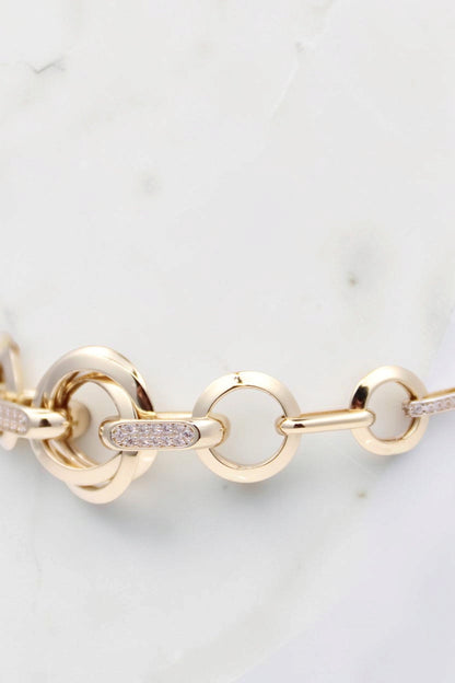 14k Gold Round and Oval Links Bracelet
