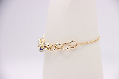 Double Curb Bracelet with Round Links