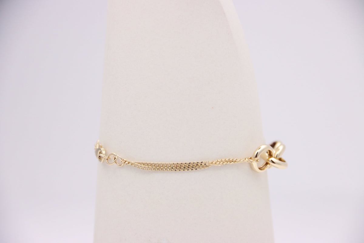 Double Curb Bracelet with Round Links