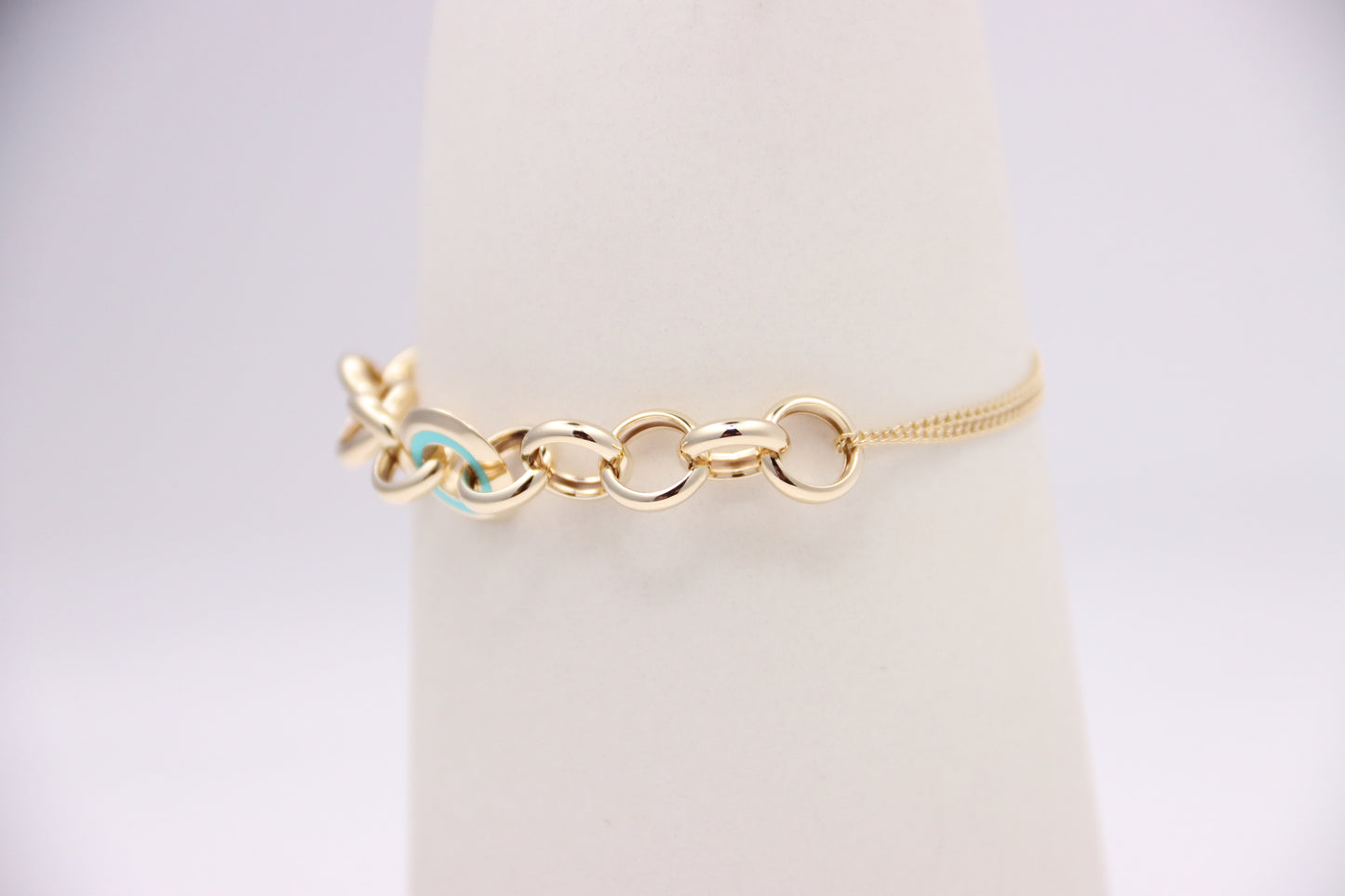Double Curb Bracelet with Round Links