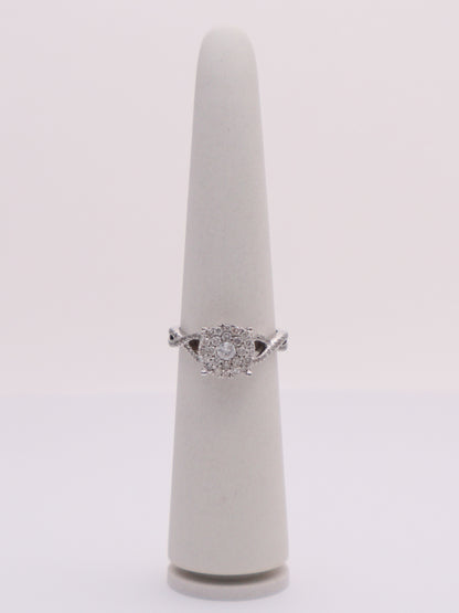 10k WG Round Diamond Cluster Ring