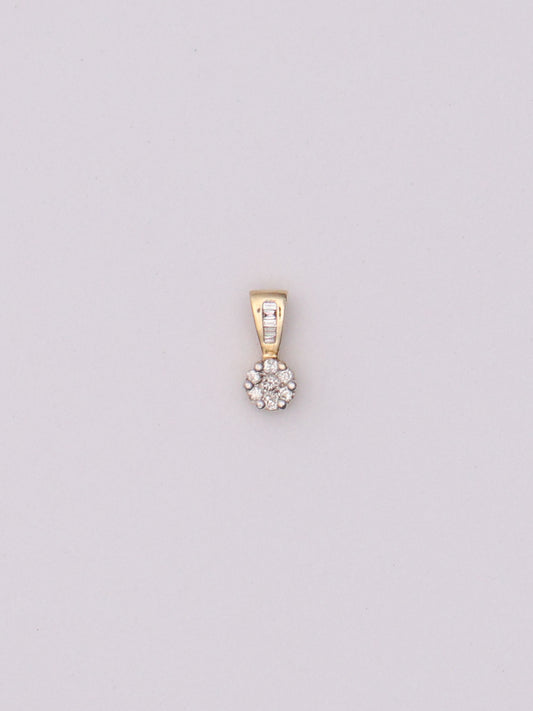 14k Diamond Cluster Pendant