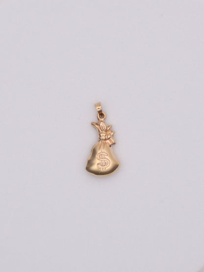 10k Gold Money Bag Pendant