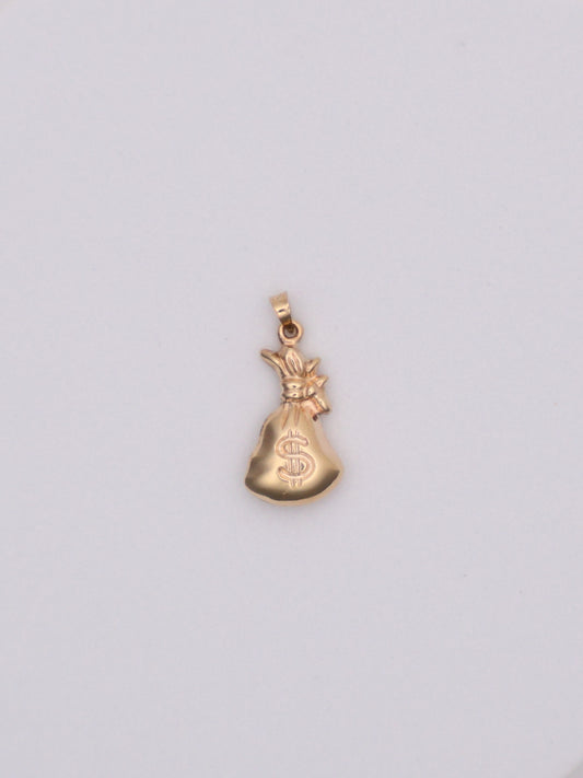 10k Gold Money Bag Pendant