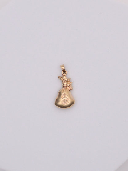 10k Gold Money Bag Pendant
