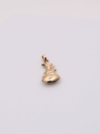 10k Gold Money Bag Pendant