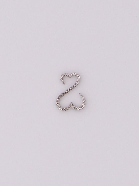 14k Diamond Open Heart Pendant
