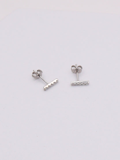 14k WG Diamond Bar Earrings