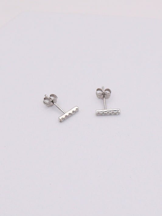 14k WG Diamond Bar Earrings