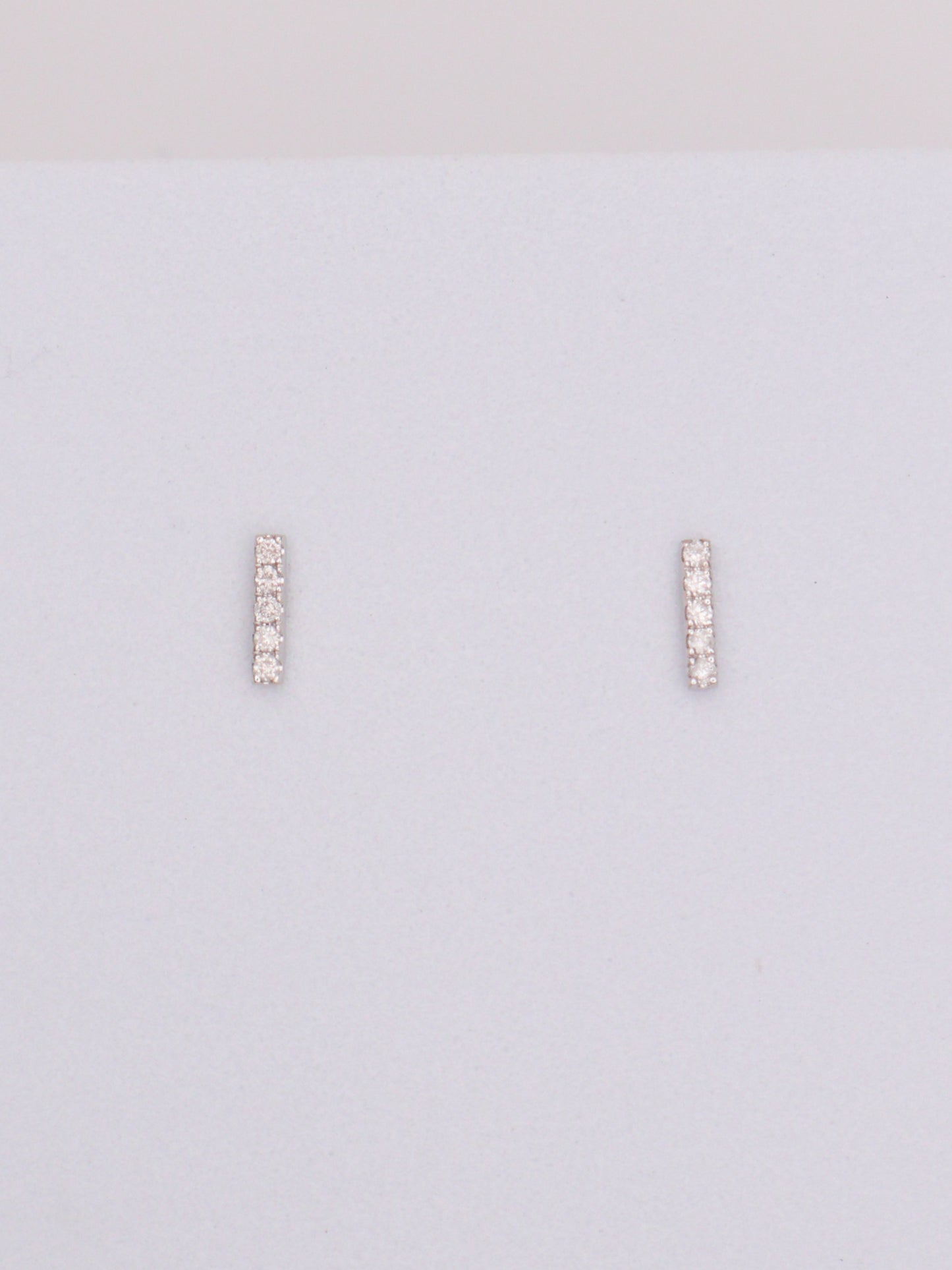 14k WG Diamond Bar Earrings