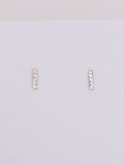 14k WG Diamond Bar Earrings