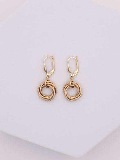 14k Gold Interlocking Circles Earrings