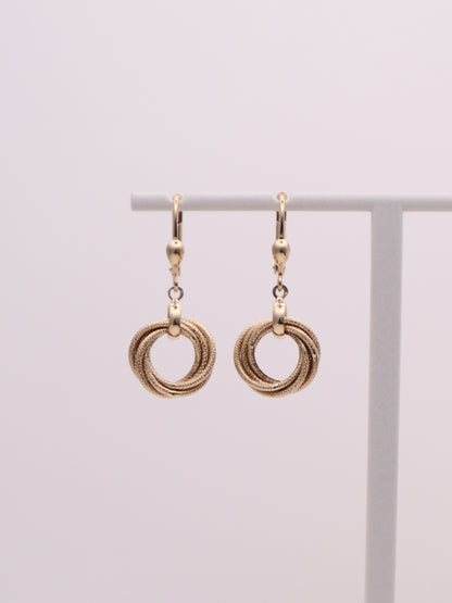 14k Gold Interlocking Circles Earrings