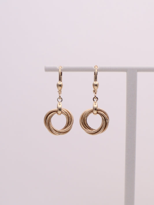 14k Gold Interlocking Circles Earrings