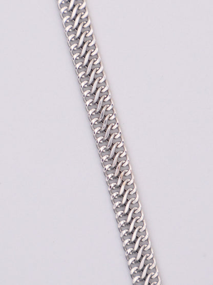 14k White Gold Double Curb Bracelet