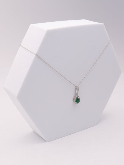 14k WG Green Pear Necklace