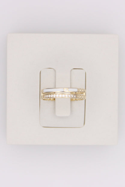 Double Beaded Bands with Round Clear Stones