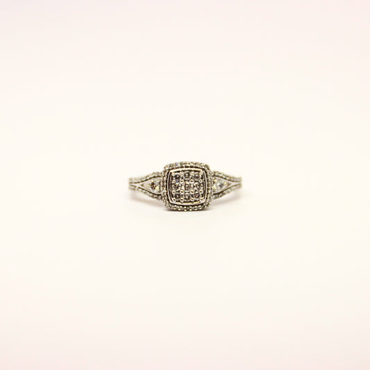 10k WG Diamond Cushion Ring