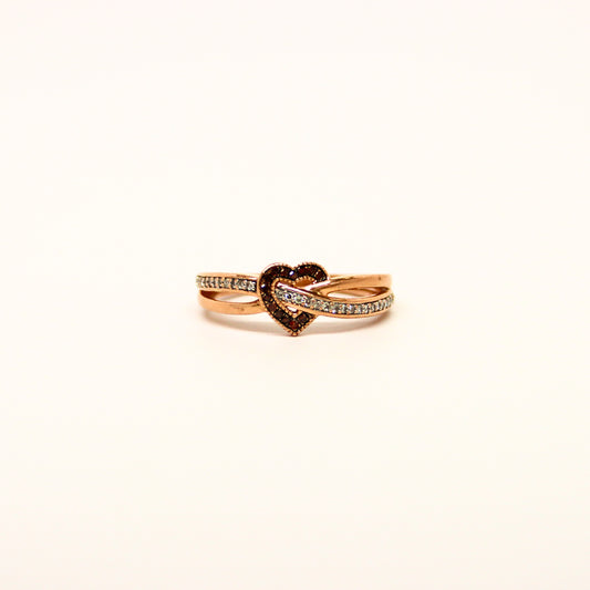10k RG Diamond Heart Ring