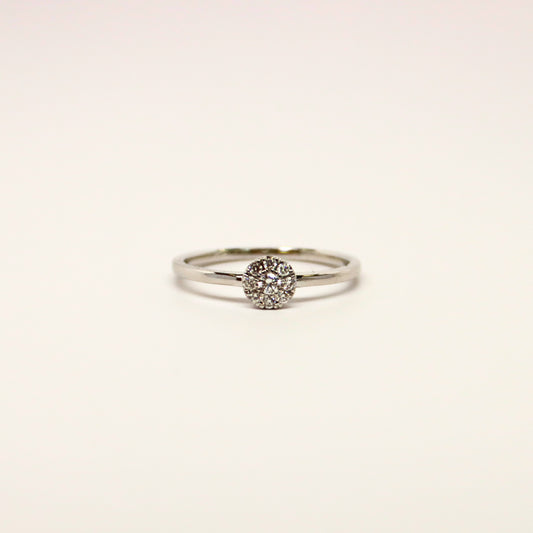 14k WG Round Diamond Ring