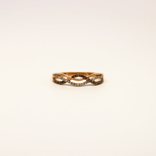10k RG Diamond Twist Ring