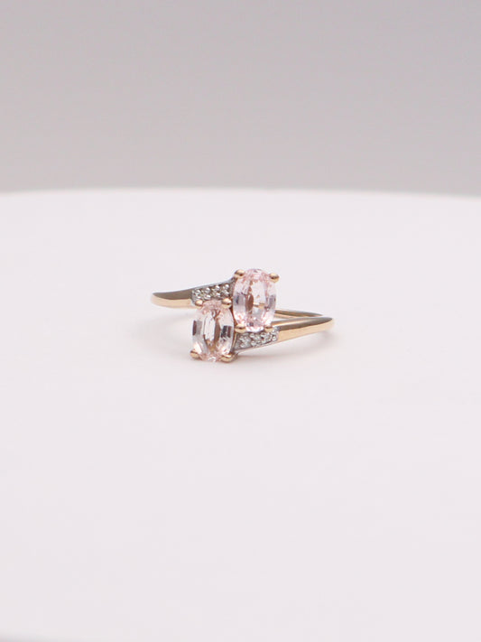 10k Pink Ovals Ring