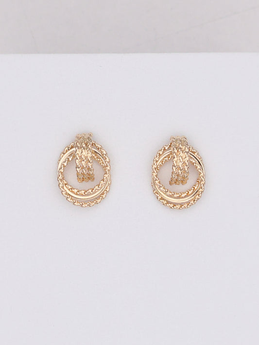 14k Rope Circle Earrings