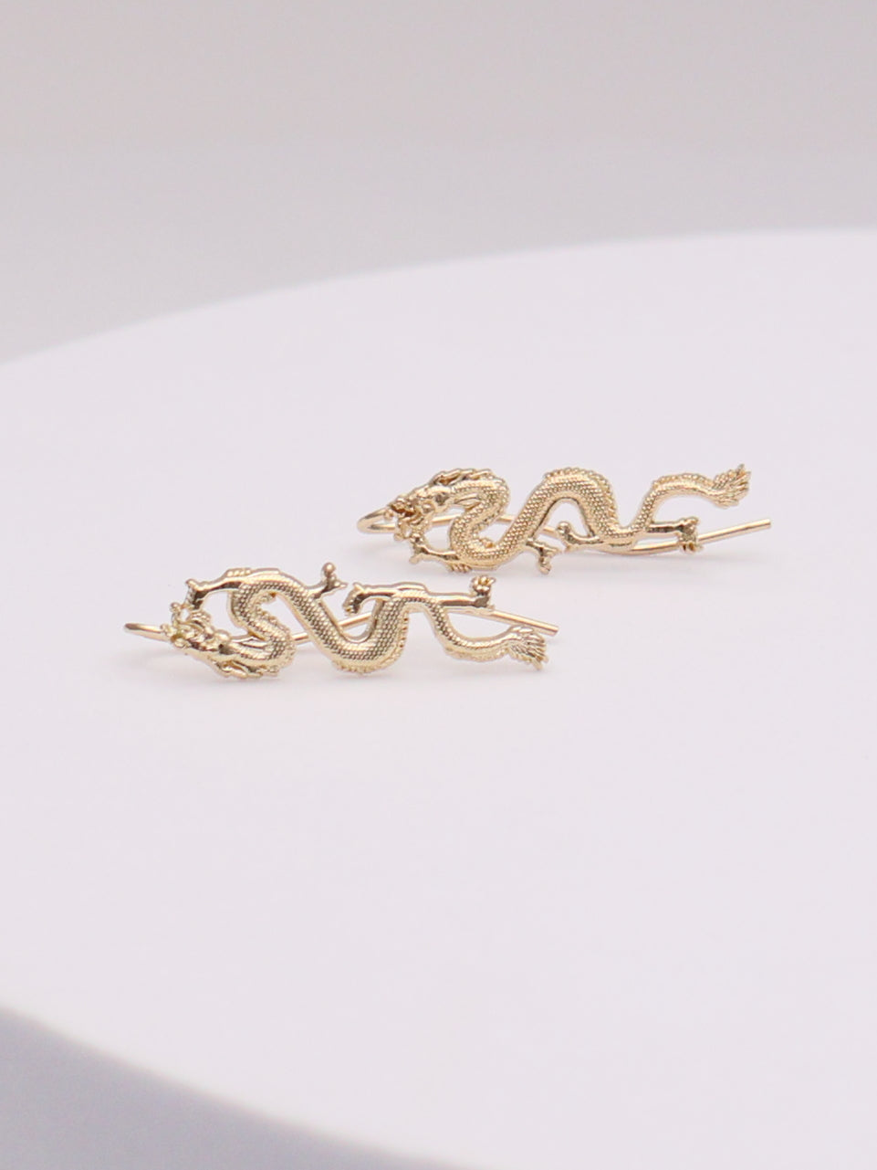 14k Dragon Earrings